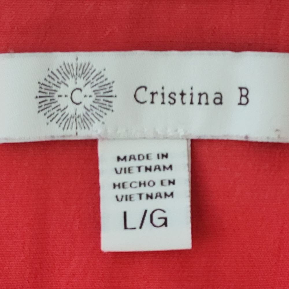 Cristina B Womens Red Sleeveless Split Neck High Low Hem Blouse Size Large - Picture 5 of 6